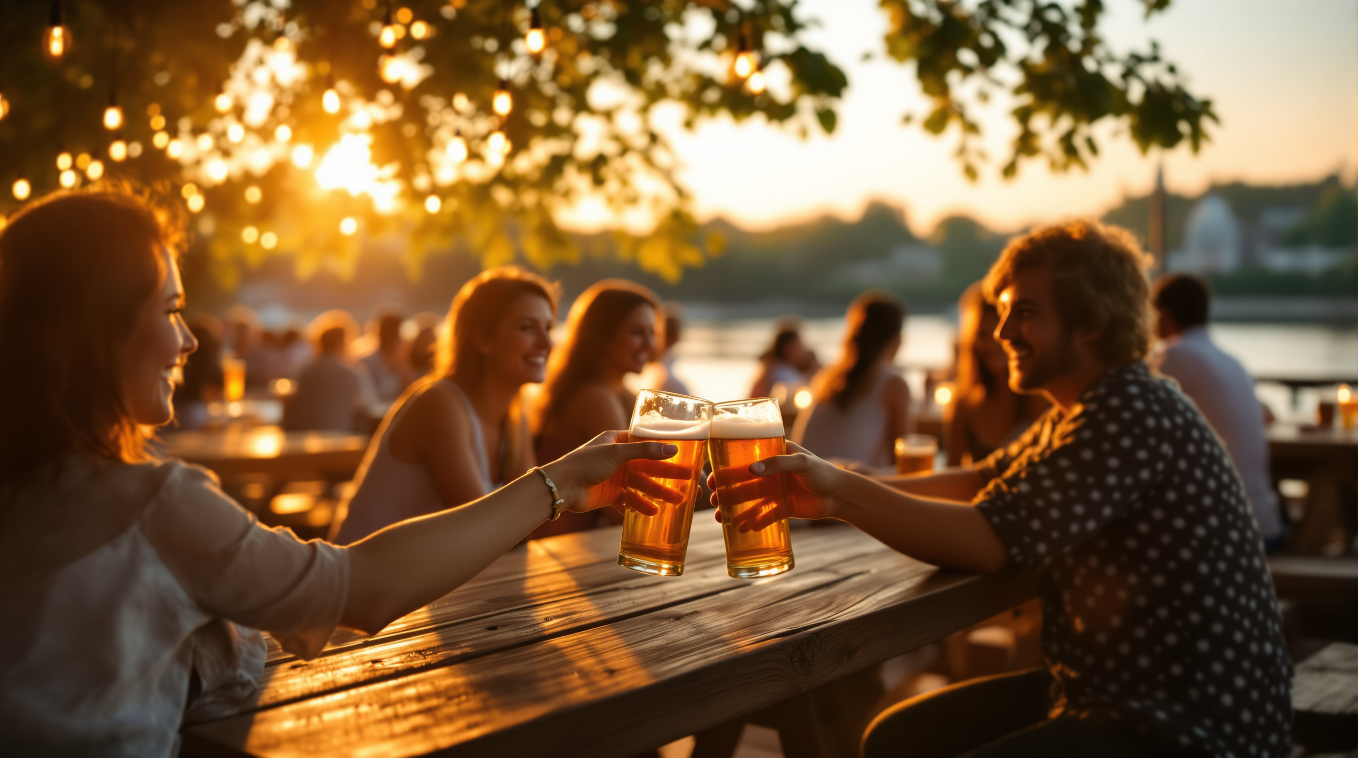 Evening atmosphere in the Ypsilanti Heritage Festival Beer Garden