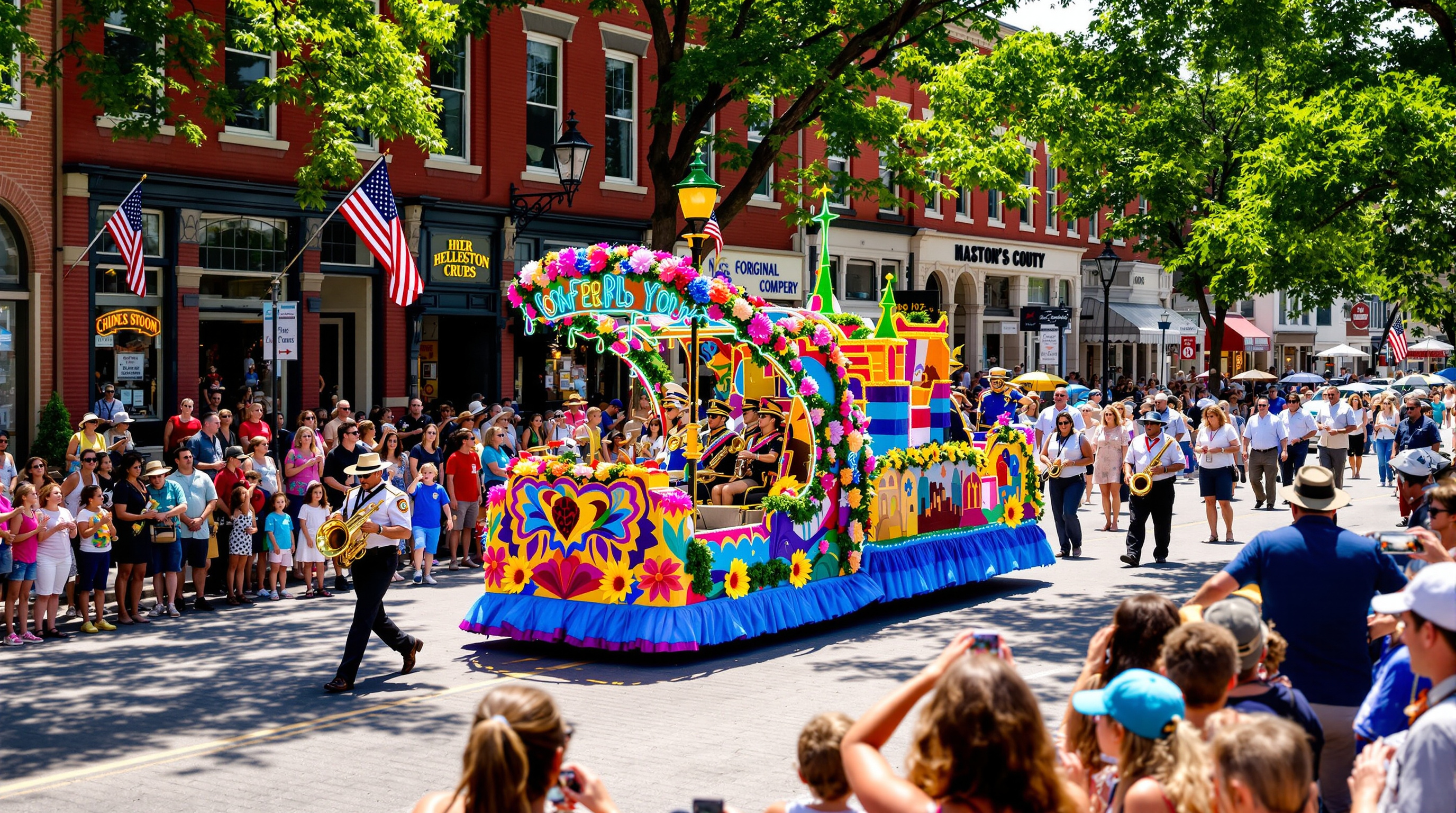 Ypsilanti Heritage Festival parade proceeding through historic downtown